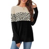 image:imageWIHOLL Womens Sweaters Trendy Color Block Tops Long Sleeve Shirts Fall Outfits Early Fall Fashion 2026 Winter ClothingUnique Leopard