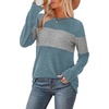 image:imageWIHOLL Womens Sweaters Trendy Color Block Tops Long Sleeve Shirts Fall Outfits Early Fall Fashion 2026 Winter ClothingUnique Muted Blue Grey