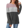 image:imageWIHOLL Womens Sweaters Trendy Color Block Tops Long Sleeve Shirts Fall Outfits Early Fall Fashion 2026 Winter ClothingUnique Pink Grey