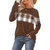 image:imageWIHOLL Womens Sweaters Trendy Color Block Tops Long Sleeve Shirts Fall Outfits Early Fall Fashion 2026 Winter ClothingUnique Plaid