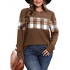 image:imageWIHOLL Womens Sweaters Trendy Color Block Tops Long Sleeve Shirts Fall Outfits Early Fall Fashion 2026 Winter ClothingUnique Plaid
