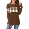 image:imageWIHOLL Womens Sweaters Trendy Color Block Tops Long Sleeve Shirts Fall Outfits Early Fall Fashion 2026 Winter ClothingUnique Plaid