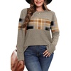 image:imageWIHOLL Womens Sweaters Trendy Color Block Tops Long Sleeve Shirts Fall Outfits Early Fall Fashion 2026 Winter ClothingUnique Plaid Brown