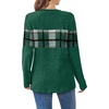image:imageWIHOLL Womens Sweaters Trendy Color Block Tops Long Sleeve Shirts Fall Outfits Early Fall Fashion 2026 Winter ClothingUnique Plaid Green