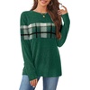 image:imageWIHOLL Womens Sweaters Trendy Color Block Tops Long Sleeve Shirts Fall Outfits Early Fall Fashion 2026 Winter ClothingUnique Plaid Green