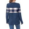 image:imageWIHOLL Womens Sweaters Trendy Color Block Tops Long Sleeve Shirts Fall Outfits Early Fall Fashion 2026 Winter ClothingUnique Plaid Navy