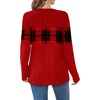 image:imageWIHOLL Womens Sweaters Trendy Color Block Tops Long Sleeve Shirts Fall Outfits Early Fall Fashion 2026 Winter ClothingUnique Plaid Red