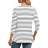 image:imageWIHOLL Womens Tops 34 Length Sleeve V Neck Casual Tunic Tops Basic Shirts Loose Fit BlouseD White Black