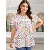 image:imageWIHOLL Womens Tops Boho Summer Outfits 2026 Short Sleeve Shirts with Lace Beach Vacation Clothes Casual S3XL1pink Floral