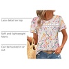 image:imageWIHOLL Womens Tops Boho Summer Outfits 2026 Short Sleeve Shirts with Lace Beach Vacation Clothes Casual S3XL1pink Floral