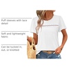 image:imageWIHOLL Womens Tops Boho Summer Outfits 2026 Short Sleeve Shirts with Lace Beach Vacation Clothes Casual S3XL2white