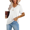 image:imageWIHOLL Womens Tops Casual Short Sleeve V Neck Summer T Shirts Fashion Spring Clothes0white