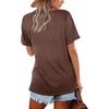 image:imageWIHOLL Womens Tops Casual Short Sleeve V Neck Summer T Shirts Fashion Spring Clothes1brown
