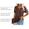 image:imageWIHOLL Womens Tops Casual Short Sleeve V Neck Summer T Shirts Fashion Spring Clothes1brown