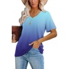 image:imageWIHOLL Womens Tops Casual Short Sleeve V Neck Summer T Shirts Fashion Spring Clothes1ombreblue