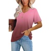 image:imageWIHOLL Womens Tops Casual Short Sleeve V Neck Summer T Shirts Fashion Spring Clothes1ombrered