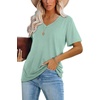 image:imageWIHOLL Womens Tops Casual Short Sleeve V Neck Summer T Shirts Fashion Spring Clothes3aqua