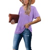 image:imageWIHOLL Womens Tops Casual Short Sleeve V Neck Summer T Shirts Fashion Spring Clothes3lavender