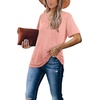 image:imageWIHOLL Womens Tops Casual Short Sleeve V Neck Summer T Shirts Fashion Spring Clothes3pink
