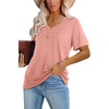 image:imageWIHOLL Womens Tops Casual Short Sleeve V Neck Summer T Shirts Fashion Spring Clothes3pink