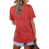 image:imageWIHOLL Womens Tops Casual Short Sleeve V Neck Summer T Shirts Fashion Spring Clothes3red