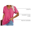 image:imageWIHOLL Womens Tops Casual Short Sleeve V Neck Summer T Shirts Fashion Spring Clothes3rose Red