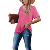 image:imageWIHOLL Womens Tops Casual Short Sleeve V Neck Summer T Shirts Fashion Spring Clothes3rose Red