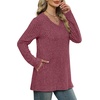 image:imageWIHOLL Womens Tops Fall Fahion 2025 Long Sleeve Shirts Casual Lightweight Tunic Sweaters Fashion Winter Clothing3purple Red