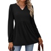 image:imageWIHOLL Womens Tops Long Sleeve Fall Shirts Babydoll Peplum Tops for Women V Neck Tunic Dressy Casual BlousesBlack