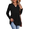 image:imageWIHOLL Womens Tops Long Sleeve Fall Shirts Babydoll Peplum Tops for Women V Neck Tunic Dressy Casual BlousesBlack