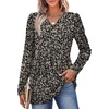 image:imageWIHOLL Womens Tops Long Sleeve Fall Shirts Babydoll Peplum Tops for Women V Neck Tunic Dressy Casual BlousesBlack Floral