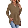 image:imageWIHOLL Womens Tops Long Sleeve Fall Shirts Babydoll Peplum Tops for Women V Neck Tunic Dressy Casual BlousesBrown