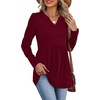 image:imageWIHOLL Womens Tops Long Sleeve Fall Shirts Babydoll Peplum Tops for Women V Neck Tunic Dressy Casual BlousesBurgundy