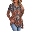 image:imageWIHOLL Womens Tops Long Sleeve Fall Shirts Babydoll Peplum Tops for Women V Neck Tunic Dressy Casual BlousesEthnic Red