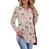 image:imageWIHOLL Womens Tops Long Sleeve Fall Shirts Babydoll Peplum Tops for Women V Neck Tunic Dressy Casual BlousesFloral Beige