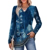 image:imageWIHOLL Womens Tops Long Sleeve Fall Shirts Babydoll Peplum Tops for Women V Neck Tunic Dressy Casual BlousesFloral Blue