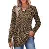 image:imageWIHOLL Womens Tops Long Sleeve Fall Shirts Babydoll Peplum Tops for Women V Neck Tunic Dressy Casual BlousesLeopard Brown