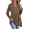 image:imageWIHOLL Womens Tops Long Sleeve Fall Shirts Babydoll Peplum Tops for Women V Neck Tunic Dressy Casual BlousesLeopard Brown
