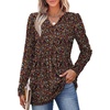 image:imageWIHOLL Womens Tops Long Sleeve Fall Shirts Babydoll Peplum Tops for Women V Neck Tunic Dressy Casual BlousesLittle Flowers