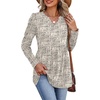 image:imageWIHOLL Womens Tops Long Sleeve Fall Shirts Babydoll Peplum Tops for Women V Neck Tunic Dressy Casual BlousesPatterned Beige