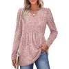 image:imageWIHOLL Womens Tops Long Sleeve Fall Shirts Babydoll Peplum Tops for Women V Neck Tunic Dressy Casual BlousesPink Dots