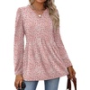 image:imageWIHOLL Womens Tops Long Sleeve Fall Shirts Babydoll Peplum Tops for Women V Neck Tunic Dressy Casual BlousesPink Dots