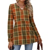 image:imageWIHOLL Womens Tops Long Sleeve Fall Shirts Babydoll Peplum Tops for Women V Neck Tunic Dressy Casual BlousesPlaid Caramel