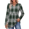 image:imageWIHOLL Womens Tops Long Sleeve Fall Shirts Babydoll Peplum Tops for Women V Neck Tunic Dressy Casual BlousesPlaid Green