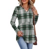 image:imageWIHOLL Womens Tops Long Sleeve Fall Shirts Babydoll Peplum Tops for Women V Neck Tunic Dressy Casual BlousesPlaid Green