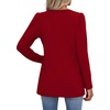 image:imageWIHOLL Womens Tops Long Sleeve Fall Shirts Babydoll Peplum Tops for Women V Neck Tunic Dressy Casual BlousesRed