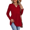 image:imageWIHOLL Womens Tops Long Sleeve Fall Shirts Babydoll Peplum Tops for Women V Neck Tunic Dressy Casual BlousesRed