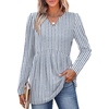 image:imageWIHOLL Womens Tops Long Sleeve Fall Shirts Babydoll Peplum Tops for Women V Neck Tunic Dressy Casual BlousesStriped Blue