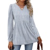 image:imageWIHOLL Womens Tops Long Sleeve Fall Shirts Babydoll Peplum Tops for Women V Neck Tunic Dressy Casual BlousesStriped Blue