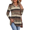 image:imageWIHOLL Womens Tops Long Sleeve Fall Shirts Babydoll Peplum Tops for Women V Neck Tunic Dressy Casual BlousesStriped Brown